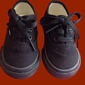 Vans Toddler Authentic Black Canvas Sneakers Size 4.0 Toddler
